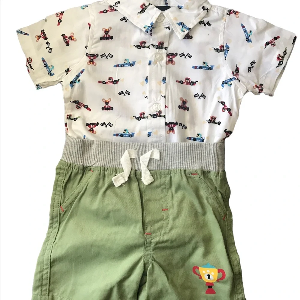 Little Rebels ‘Born to Ride’ Three Piece Bodysuit Set 6-9 months Mix n Match Set